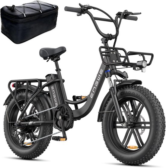 ENGWE L20 Boost Elektrische fiets - Actieradius 120km - Verwijderbare batterij 48V13Ah - Motor 250W - Shimano 7 versnellingen - Mechanische Schijfremmen - 20 Inch Commuter E-Bike - Fatbike - Zwart - ENGWE - €1.149,00