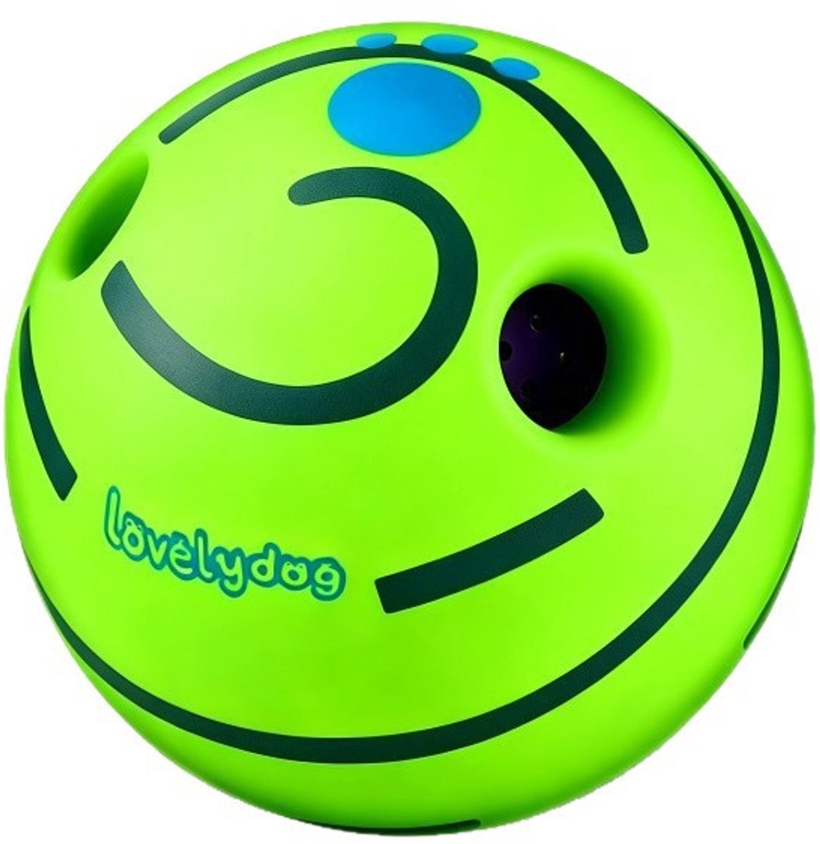 Gloovon Giechelbal - Interactieve Hondenbal - Hondenspeelgoed met Geluid - Zonder Batterijen - Ø 11 cm - Groen