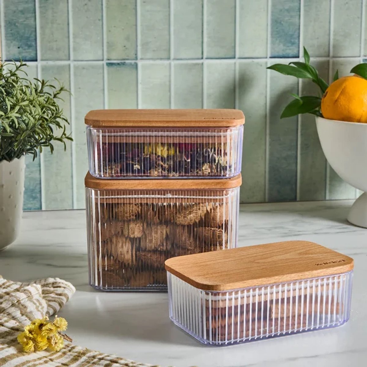 Karaca Massimo Bewaarbakjes Set 3-delig – Transparant – BPA-vrij – Vershouddozen 0,5L & 1L