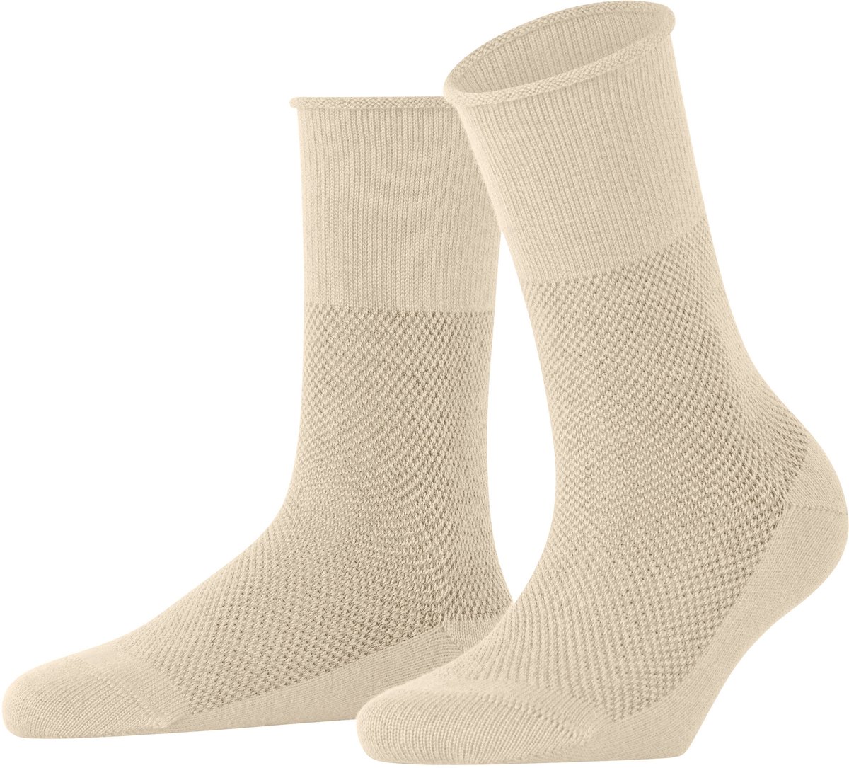 Esprit Bold Knit gedessineerd katoen wol sokken dames beige - maat 35-38