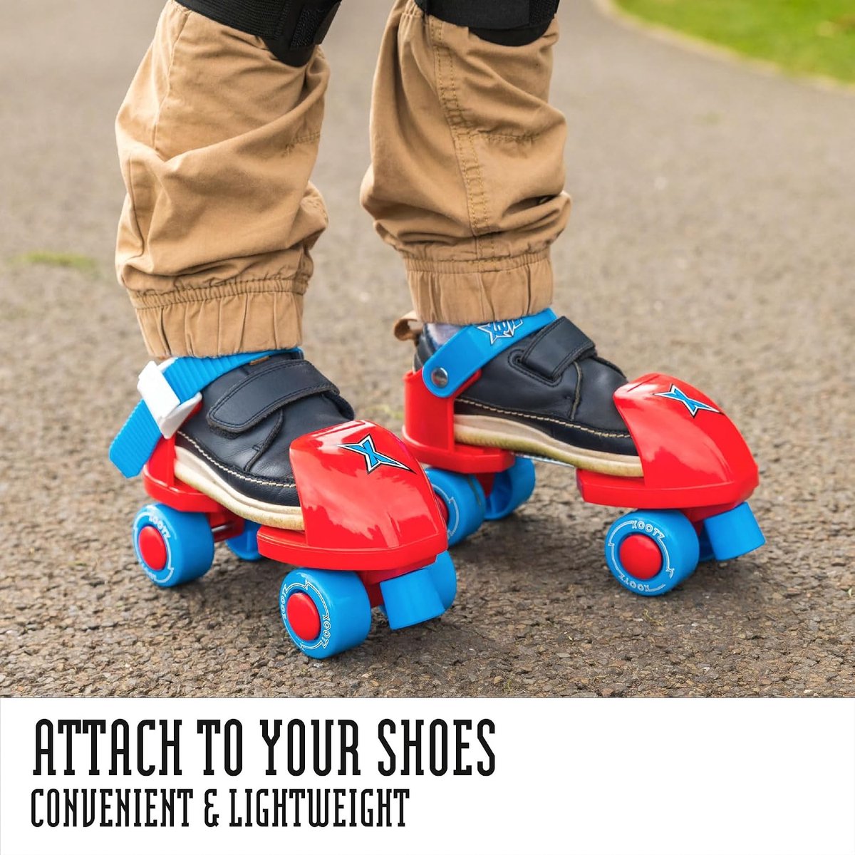 SnelShoppen - Xootz Beginner Trainer Rolschaatsen voor Kinderen, Vierwielige Rood, Eenheidsmaat, Geschikt voor Jongens en Meisjes, Ideaal voor Buiten