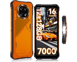 Robuuste Smartphone - CUBOT Kingkong ES 5 - 6,88" 120Hz - 12GB RAM - 128GB ROM - 7000 mAh 33W - Android 16 - 4G Dual SIM - IP68/IP69K - NFC - GPS - 2026 nieuw - Oranje