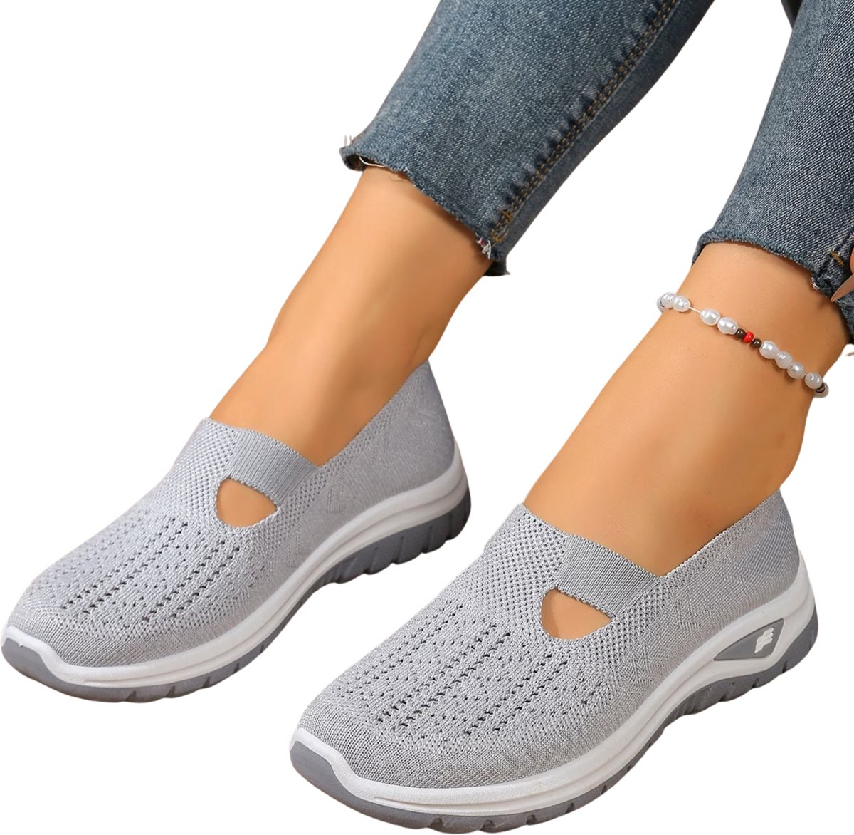 Currero Schoenen Dames Sneakers Comfortabel Slippers Casual Volwassenen 41 Grijs