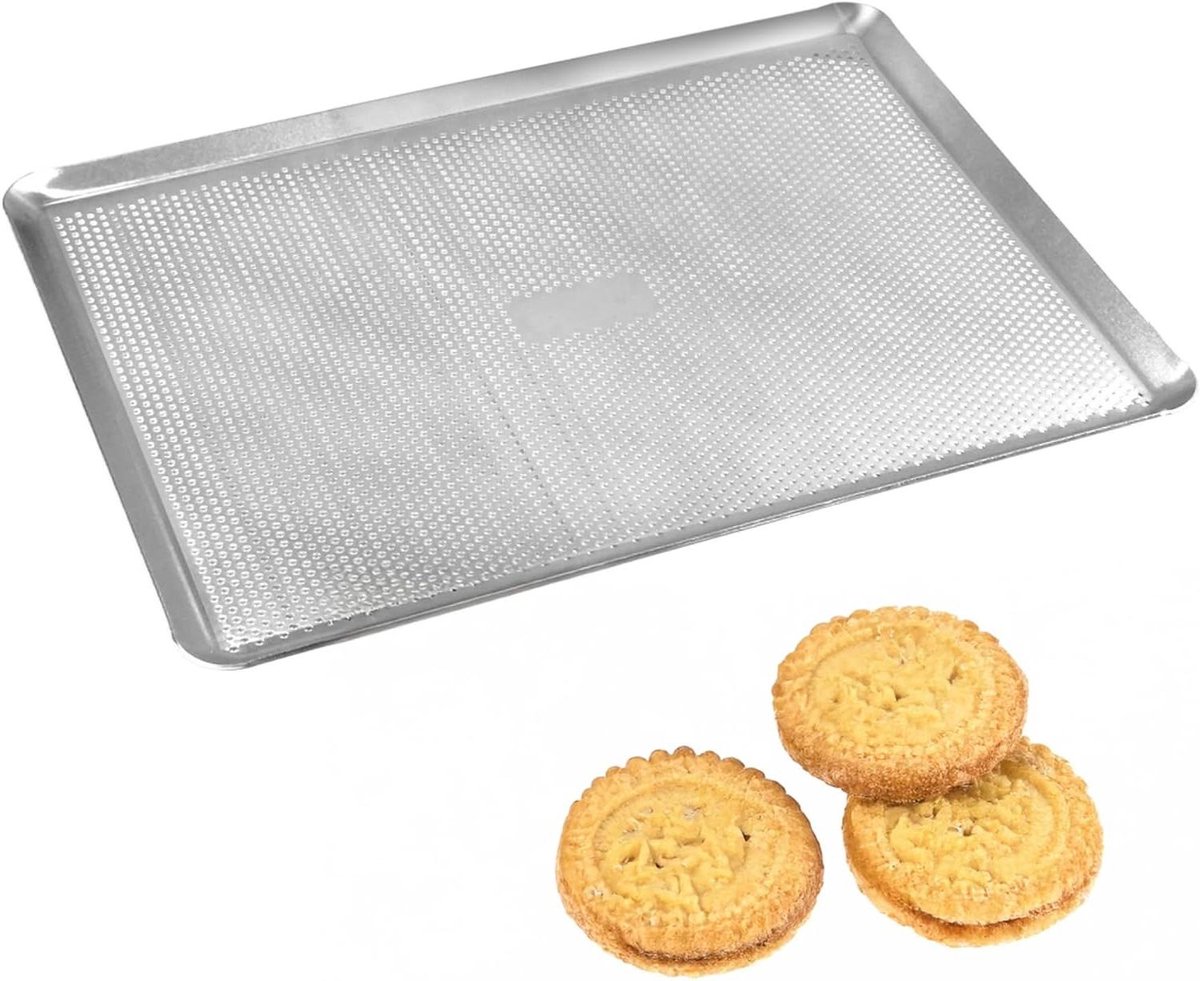 Geperforeerde Bakplaat - Kookplaat Aluminium - Gelijkmatig Bakken - Microperforaties - 40x30x1 cm - Grijs