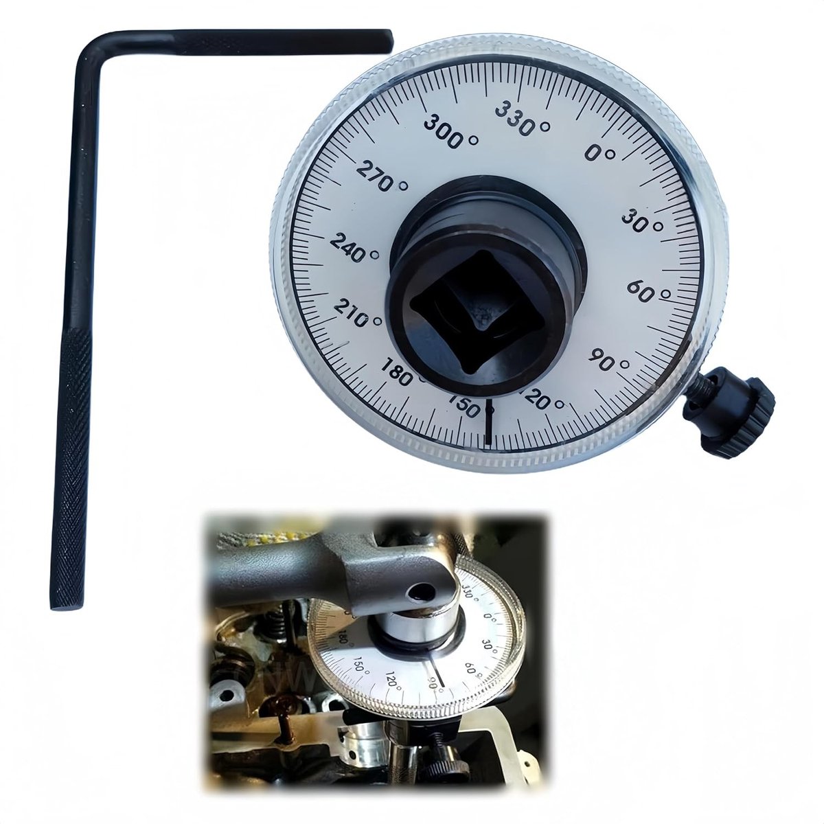 Verstelbare momentsleutel met 360° draaibare hoekmeter voor nauwkeurige torsie-instellingen en gebruiksgemak