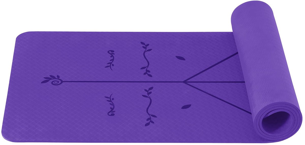 SnelShoppen - Good Nite Yogamat 183x61 cm - Antislip Fitnessmat, Gymnastiekmat, TPE, 6 mm Dikte, Huidvriendelijk, Ftalaatvrij, Ideaal voor Yoga, Pilat