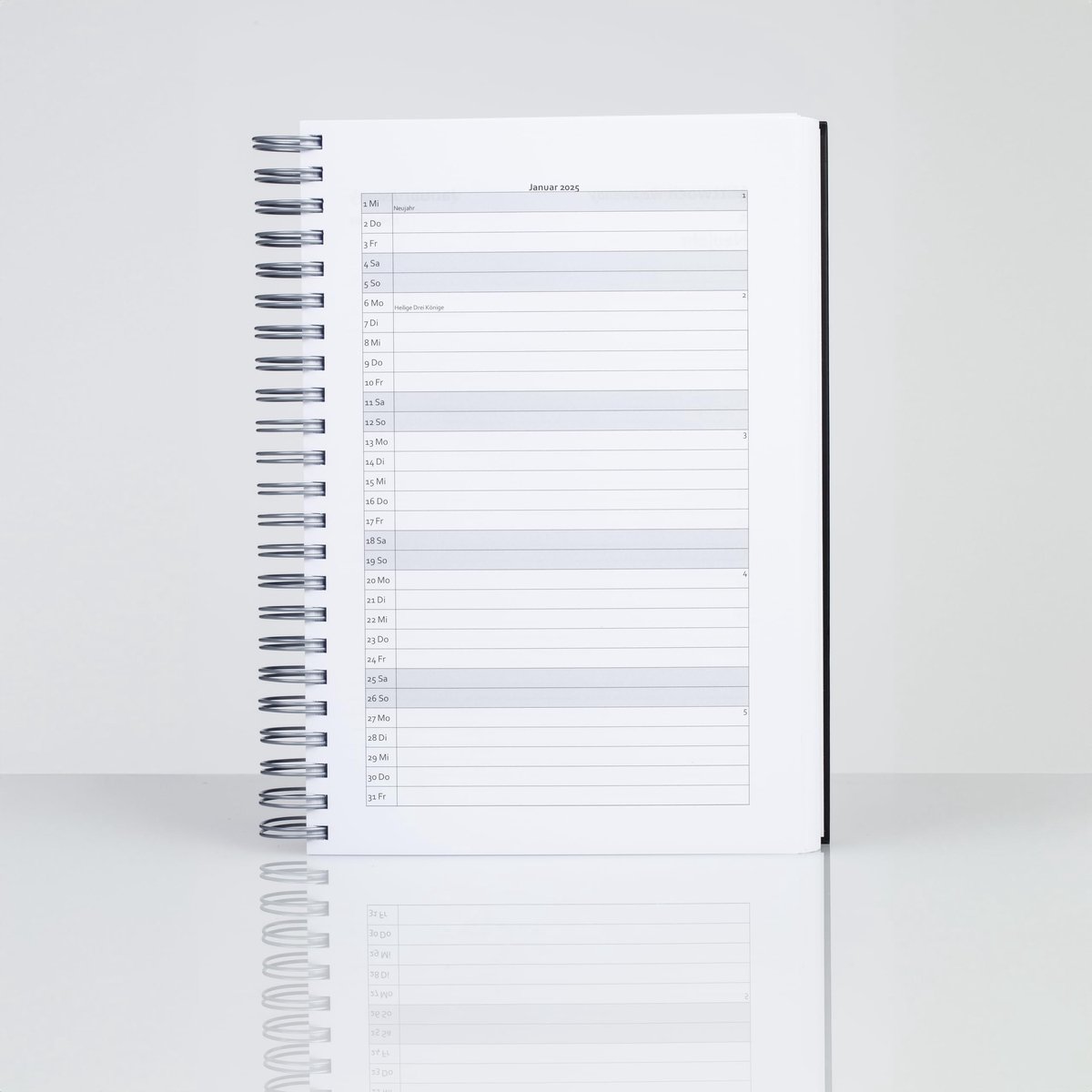 SnelShoppen - 2025 De Grootere Dikke - DIN A4 Kalender - Donkerblauw - Bureaukalender met Volledige A4-pagina per Dag - Dagboekkalender voor Thuis en