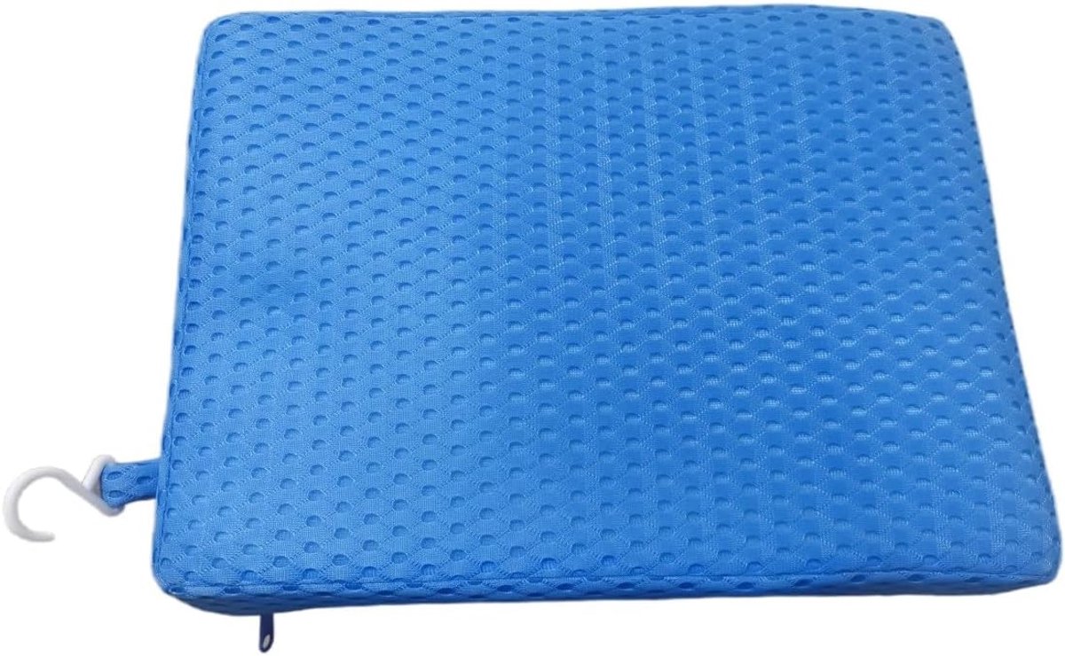 SnelShoppen - Zitkussen voor Douchestoel, Douchezitkussen met Haken, Badkussen voor Senioren en Gehandicapten, Comfortabel Kussen voor Douche, Blauw,