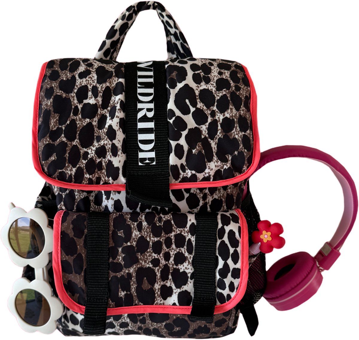 Wildride® Kinder Rugzak - Rugtas van Gerecycled Materiaal - Tas voor Jongens en Meisjes - Kinderrugzak - Schooltas voor Jongen & Meisje - Boekentas - Sporttas - Gymtas - Savannah Print