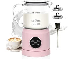 Elektrische Melkwarmer - Melkopschuimer - Dranken Bereiden - Vier Functies - 400 ml Capaciteit - Roze