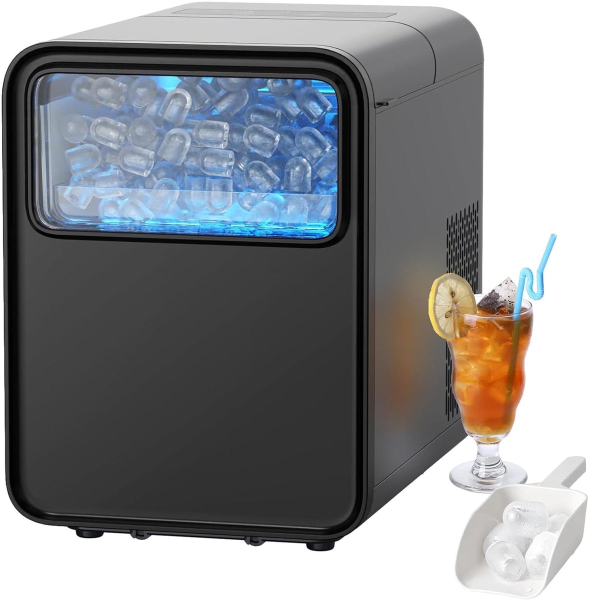 IJsblokjesmachine - IJsmaker - Snelle Drankkoeling - Zelfreinigend - 12 kg per dag - Zwart
