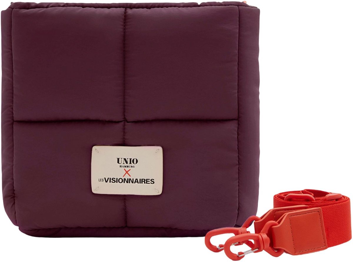 Unio Hamburg x Les Visionnaires schoudertas Puffy Unio Miyu Dark Wine (rood)paars