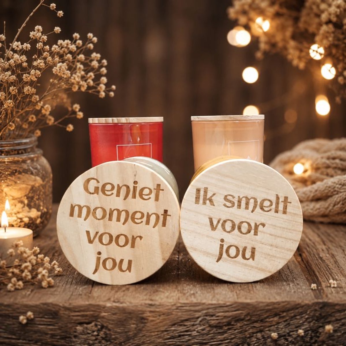 Gepersonaliseerde Geurkaars als cadeau of gastgeschenk of feest