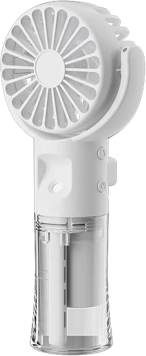 Majester Handventilator met Waterverstuiver – Draagbare Mini Ventilator – USB Oplaadbaar – 4 Snelheden – Compacte Bureauventilator voor Thuis, School, Reizen & Onderweg