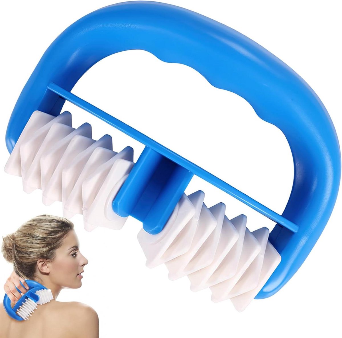 Massage Roller - Anti-cellulite apparaat - Huid verstrakken - Ergonomisch handvat - 13.5 x 8.5 cm - Blauw