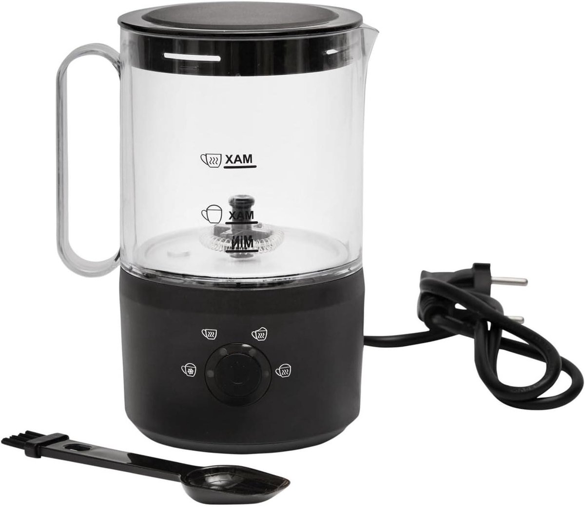 Elektrische Melkopschuimer Automatische Frother Koffie Specialiteiten Maken 4-in-1 Functionaliteit 150 ml Zilver