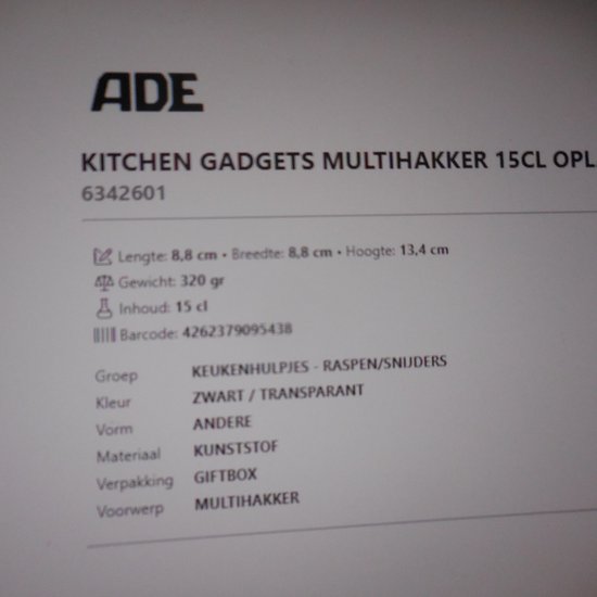 Kitchen Gadgets Multihakker 15cl Oplaadbaar - Kunststof — afbeelding 3