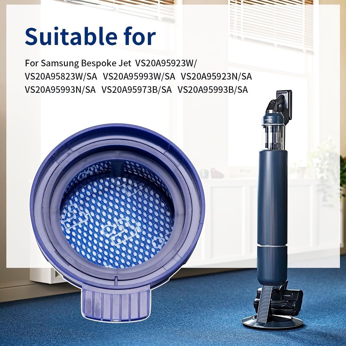 2 Stuks Stofzuigerfilters voor Custom Jet, Compatibel met VS20A958FWN, Hoogwaardige Vervangfilters voor Efficiënte Reiniging