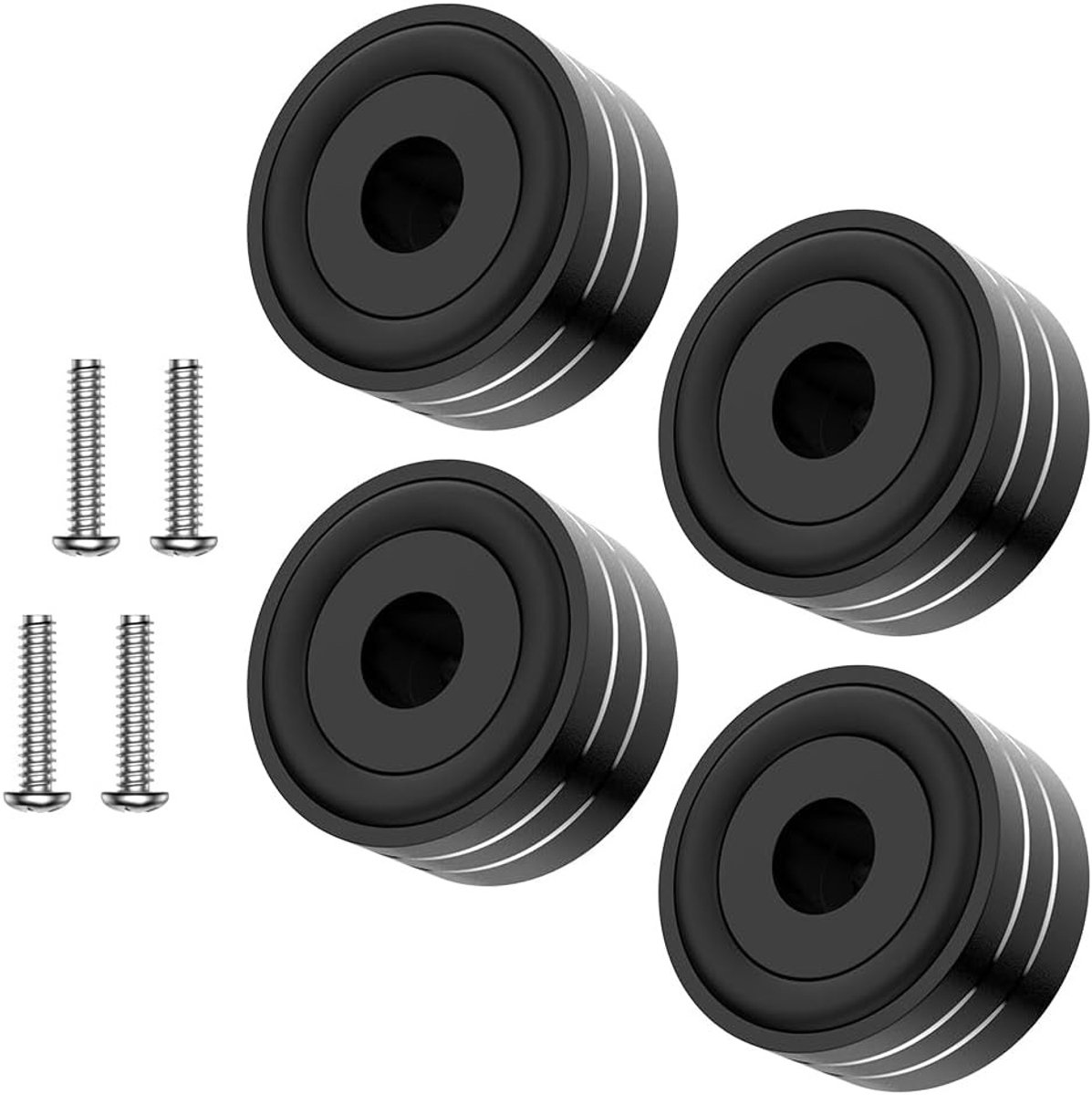 Set van 4 HiFi Absorber Voeten voor Luidsprekers - Aluminium, M4 Schroefbevestiging, Geluidsisolatie en Stabiliteit