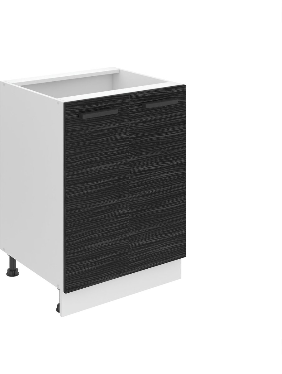 BELINI Keukenonderkast SD2 60 cm met 2 Deuren - Koninklijk Ebbenhout