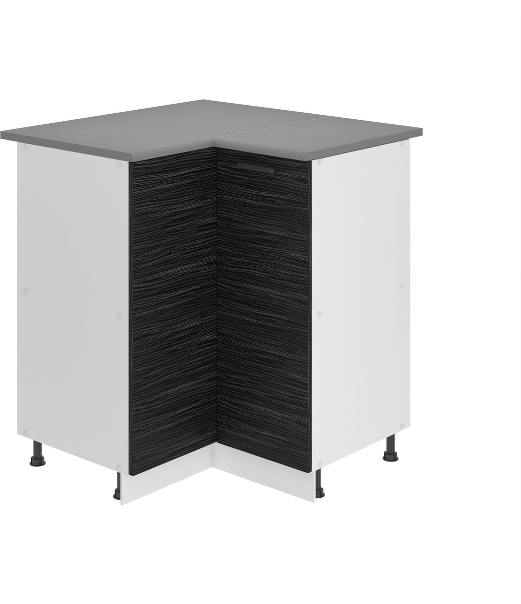 BELINI Hoekonderkast SNP 90 cm met 1 Deur met Werkblad - Koninklijk Ebbenhout