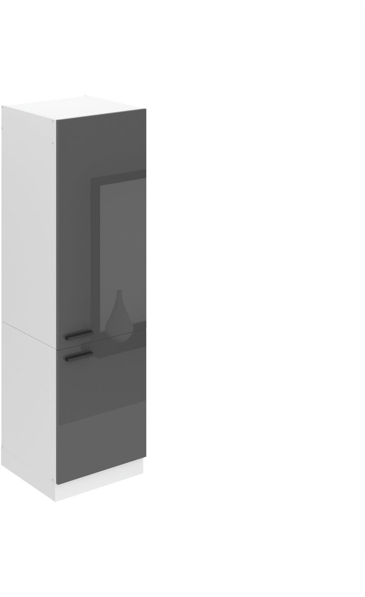 BELINI Inbouwkast Koelkast SSL 60x204 cm met 2 Deuren - Zilver Hoogglans