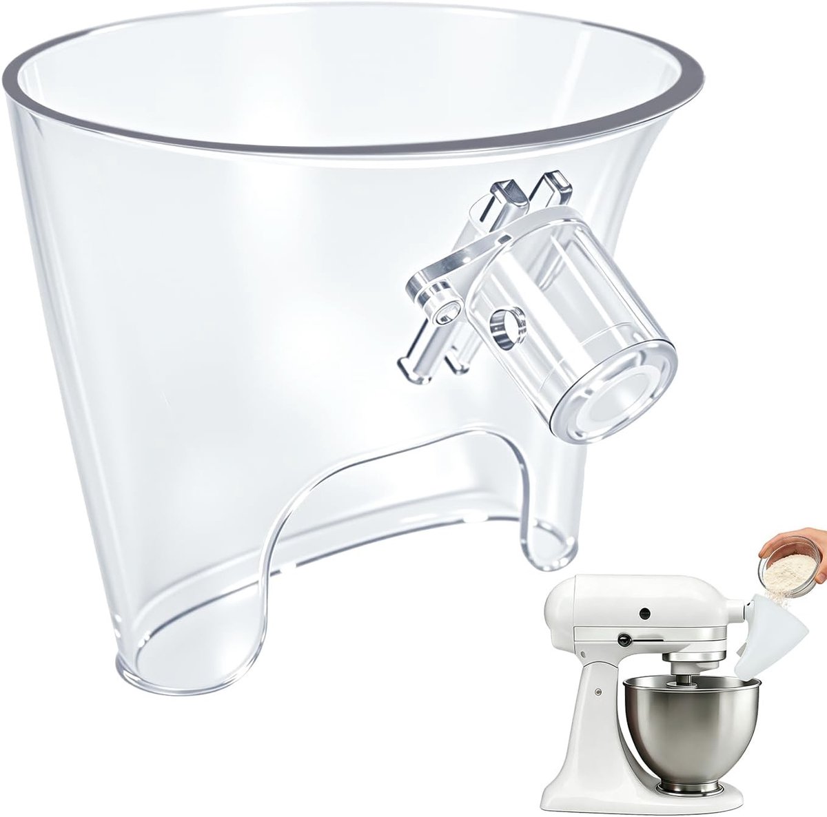 Fluitvormige Gietvorm voor Keukenmachines, Accessoires voor Tilting Head Keukenrobot 5QT, Verkrijgbaar in Zwart, Wit, Rood en Paars, Perfect voor Bakken en Koken