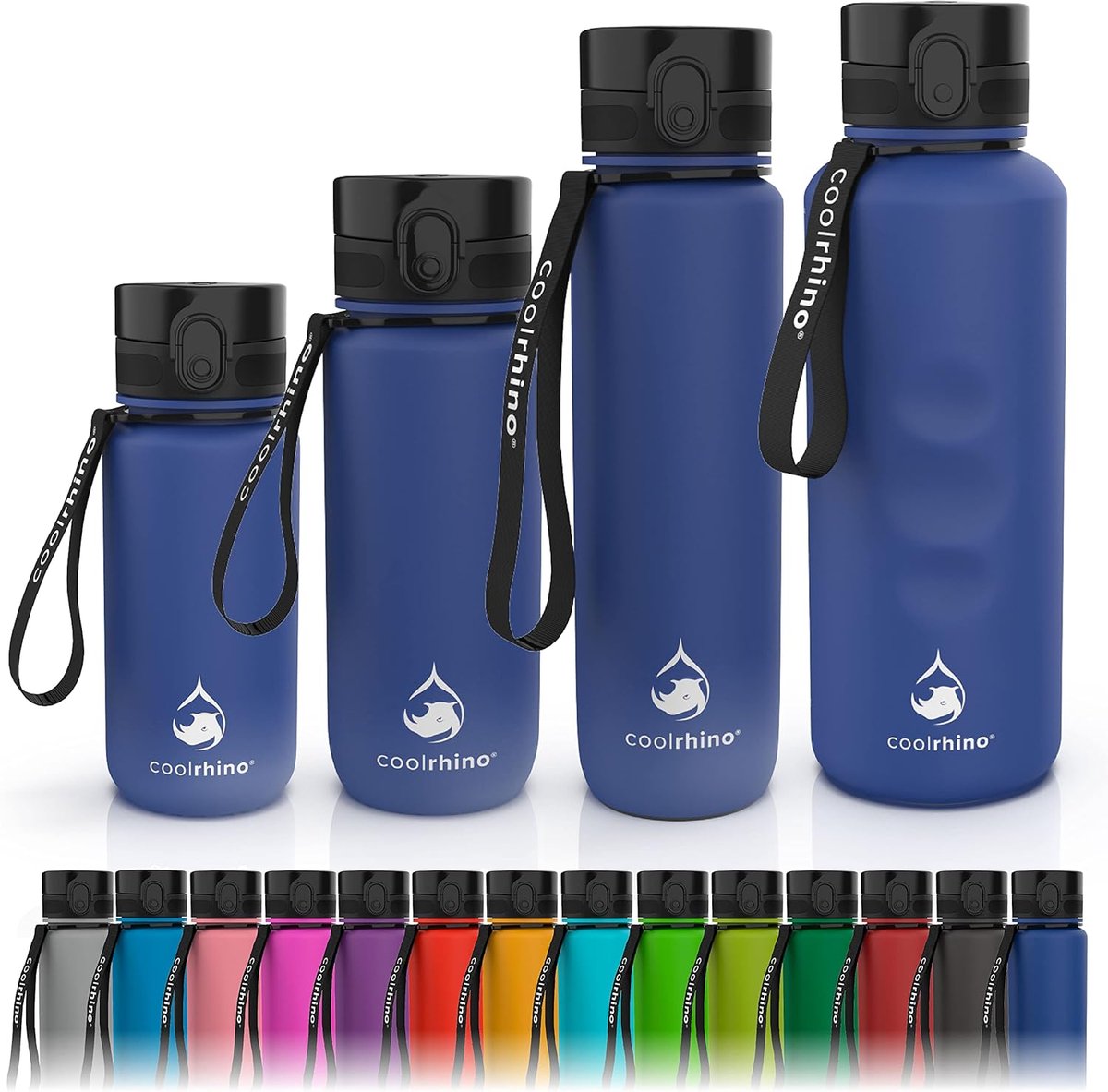 SnelShoppen - Waterfles Sport en Fitness 350 ml, Kindvriendelijke Lekvrije en BPA-vrije Fles, Carbonated Water Bottle, Donkerblauw, Ideaal voor Buiten