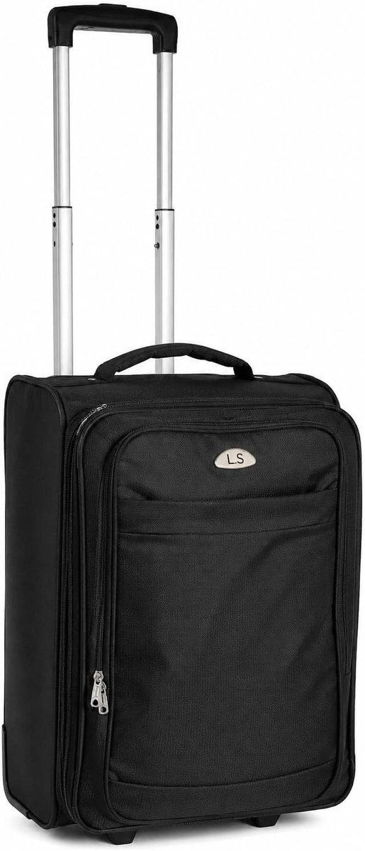 SnelShoppen - LILOSAC Handbagagekoffer Trolley - Ultralicht en Zacht - Reistas met Wieltjes - 47 Liter - 50 x 38 x 25 cm - Zwart - Ideaal voor Vakanti
