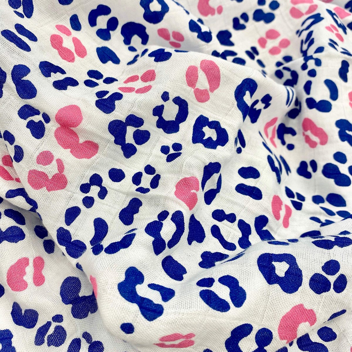 SnelShoppen - Luipaardprint Mousseline Burp Doek - 100% Bamboe - Extra Groot 120cm Vierkant - Super Zachte Borstvoeding Cover Zomer Deken - Unisex