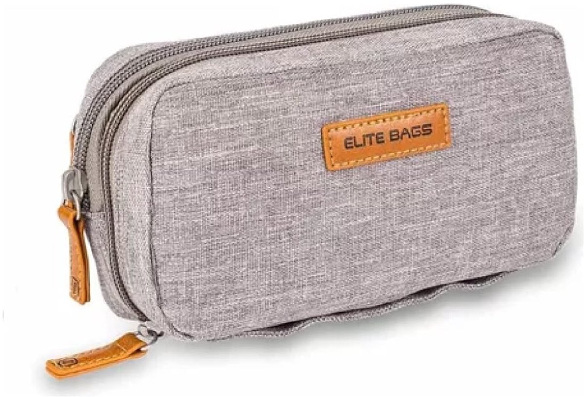 SnelShoppen - Koeltas voor Diabetici met Meerdere Vakken, Grijs, 17x10x6 cm, Ideaal voor Reizen, Zomer, Glucose-Lezer, Moderne Tas