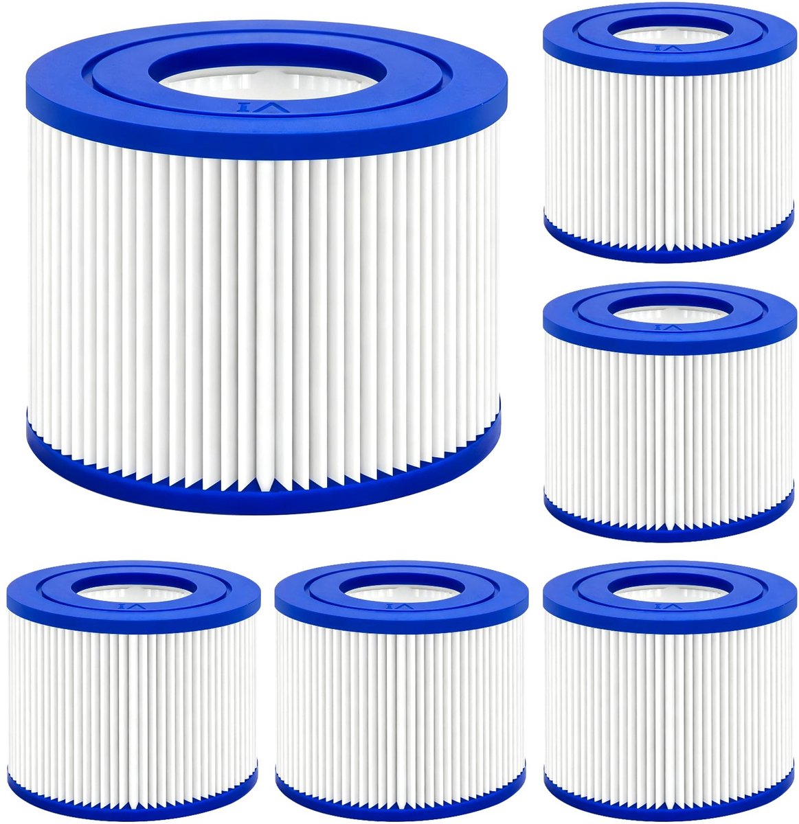 SnelShoppen - 6 Stuks Filters VI voor Zwembadfilterpatronen VI - Compatibel met Bestway Miami, Lay-Z-Spa, Monaco, Vegas, Palm Springs - Vervangt Cartr