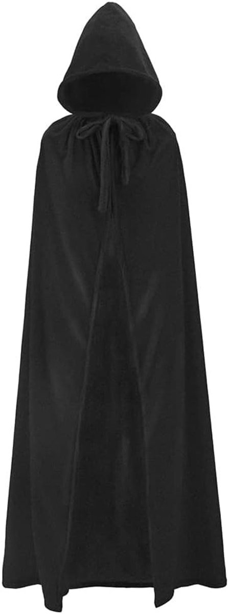 Zwarte Kapmantel voor Halloween en Cosplay - Perfect voor Volwassenen en Kinderen, Feestkleding voor Maskerade en Familiefeest