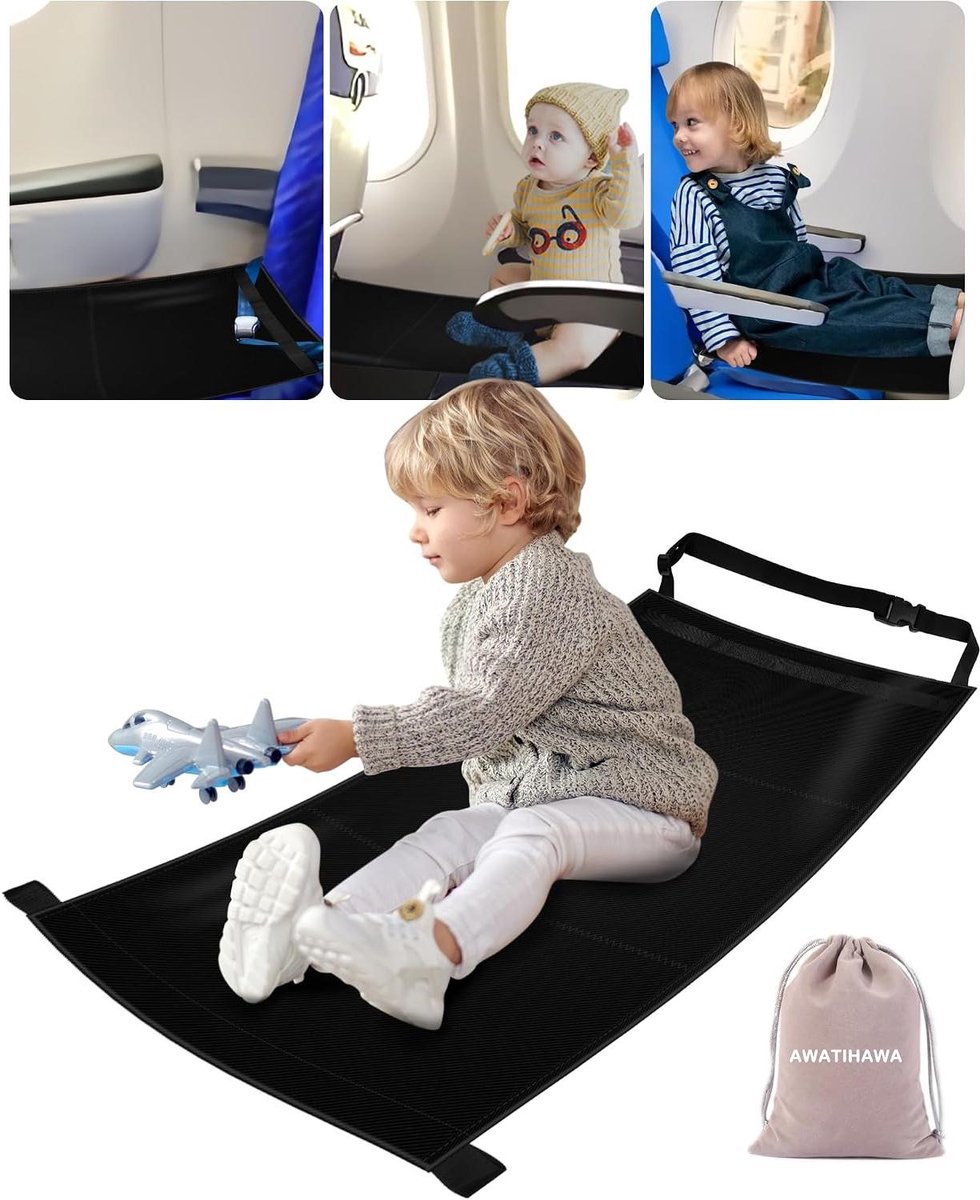 Peuter reisbed - Vliegtuig reiswieg - Comfortabel reizen - Verdubbelt speelruimte - 2286 x 2032 cm - Grijs