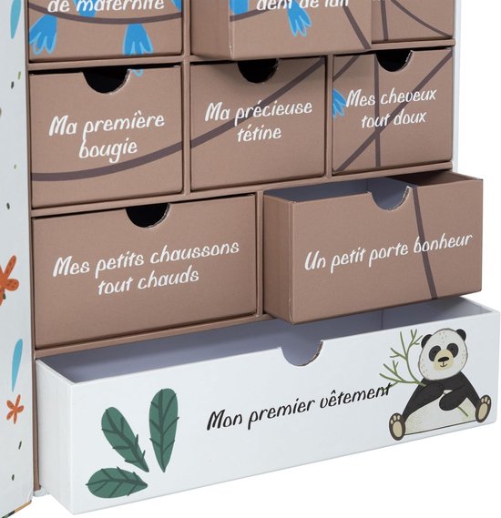 Atmosphera Jungle - Herinneringsdoos voor Baby - Met 10 opberglades - Jungle design - Voor het bewaren van eerste herinneringen — afbeelding 2