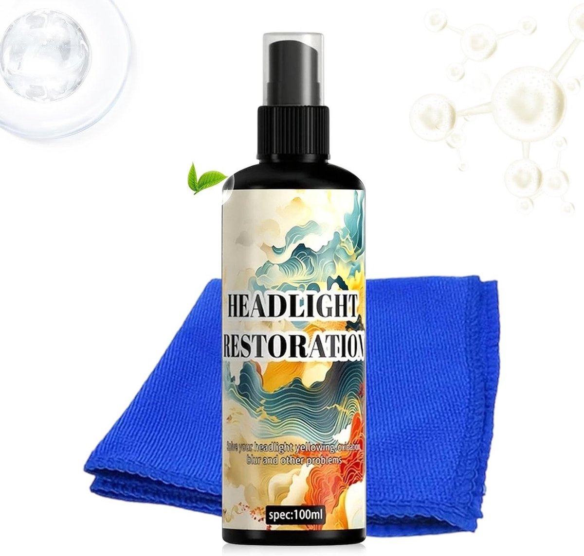 Koplamp Reparatieset - Lens Detailerspray - Voertuigonderhoud - Verwijdert Oxidatie - 100 ml - Transparant