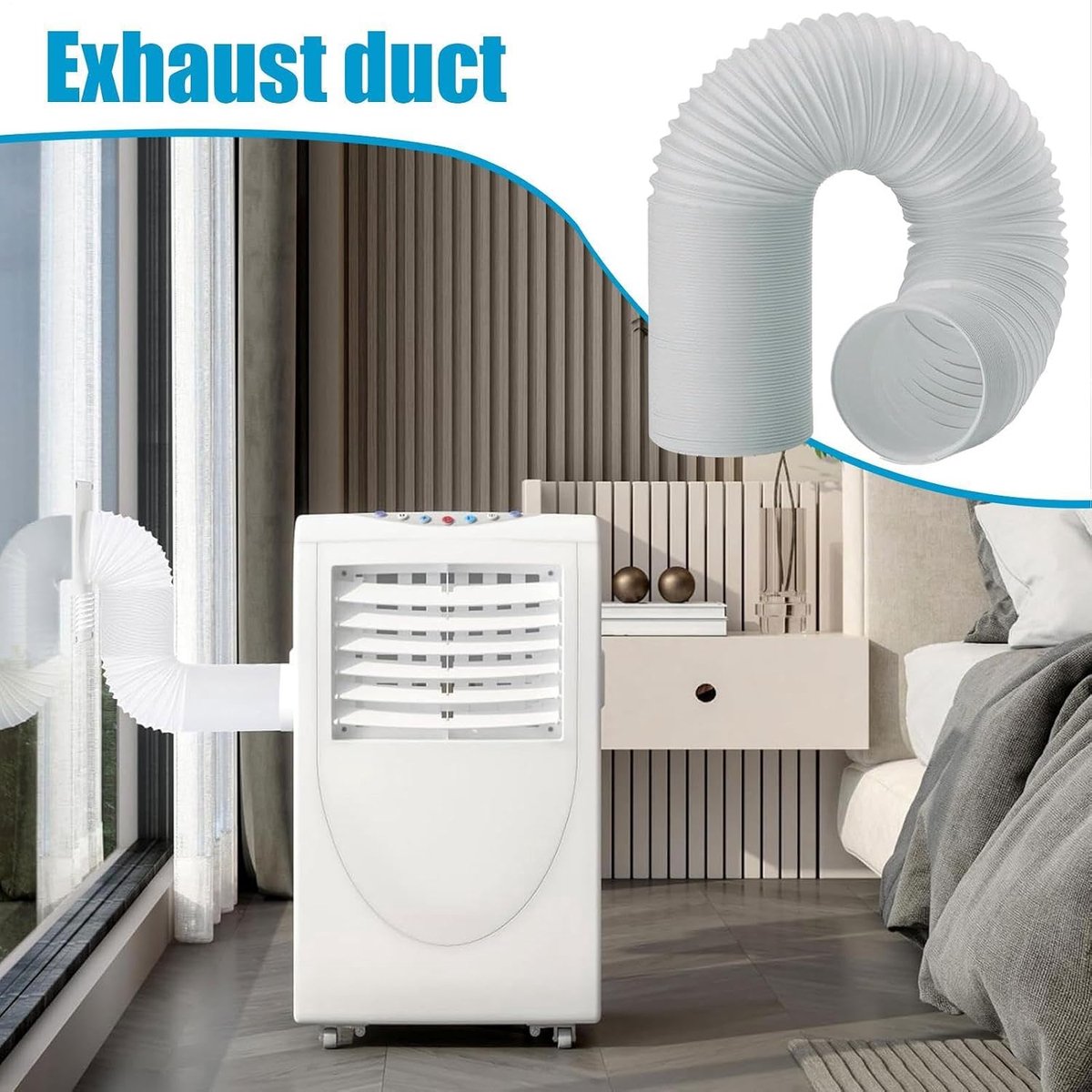 Afvoerslang en aansluitset - Koppelstuk Mobiele Airco Afvoerslang - Ø13-15cm Afvoerslang airco slang - 150 cm - Conditioner Uitlaatslang Connector - Voor ramen, airconditioning, uitlaatslangkoppeling voor afvoerbuis, pvc-airconditioning – foto 5