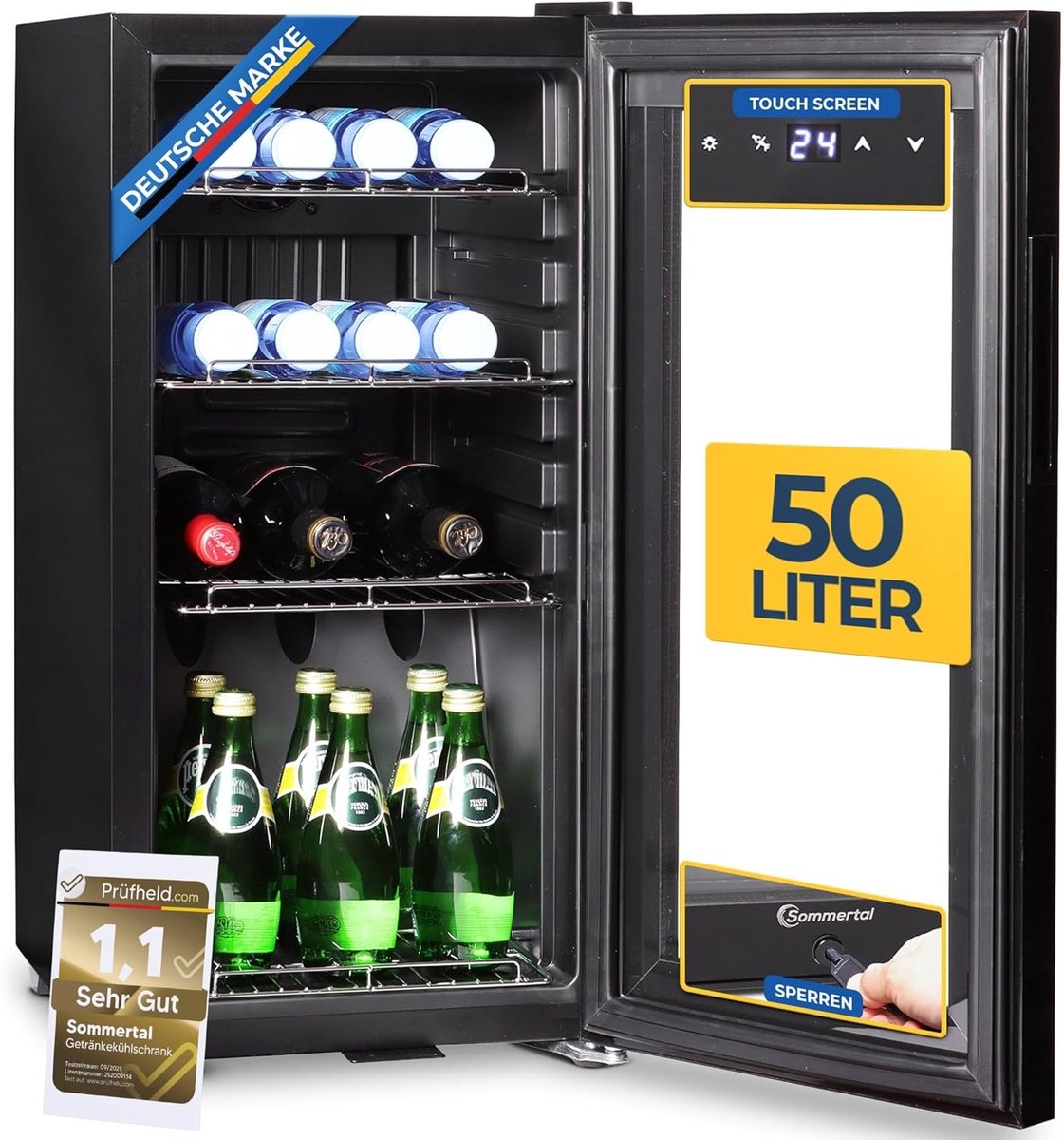 Drankenkoelkast - Mini koelkast - Koele drankjes - Stille werking - 50 liter - Zwart