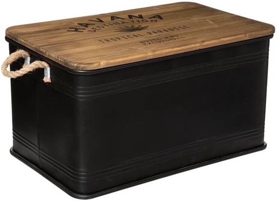 Set van 3 opbergkisten van metaal en hout LEONIE van ATMOSPHERA CREATEUR D'INTERIEUR — afbeelding 3