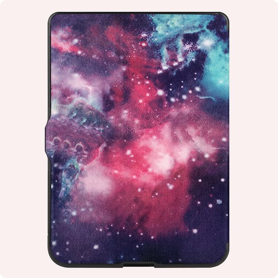 Hoes Geschikt voor Kobo Nia Hoesje Bookcase Cover Book Case Hoes Sleepcover Trifold - Galaxy — afbeelding 4