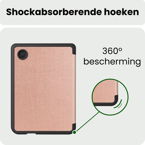 Hoes Geschikt voor Kobo Clara 2E Hoesje Bookcase Cover Hoes Trifold - Hoesje Geschikt voor Kobo Clara 2E Hoes Cover Case - Rosé Goud — afbeelding 5