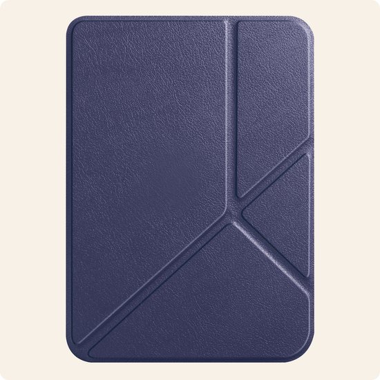 Hoesje Geschikt voor Kobo Clara 2E Hoes Book Case Trifold - Hoes Geschikt voor Kobo Clara 2E Hoesje Book Cover - Donkerblauw van Hoesje  — afbeelding 4