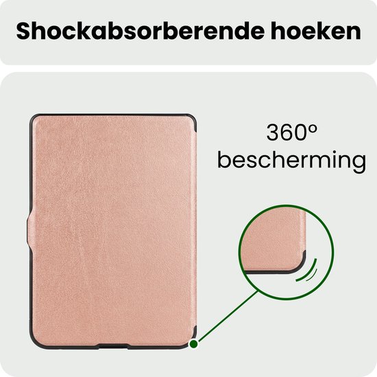 Hoes Geschikt voor Kobo Nia Hoesje Bookcase Cover Hoes Trifold - Hoesje Geschikt voor Kobo Nia Hoes Cover Case - Rosé Goud — afbeelding 5