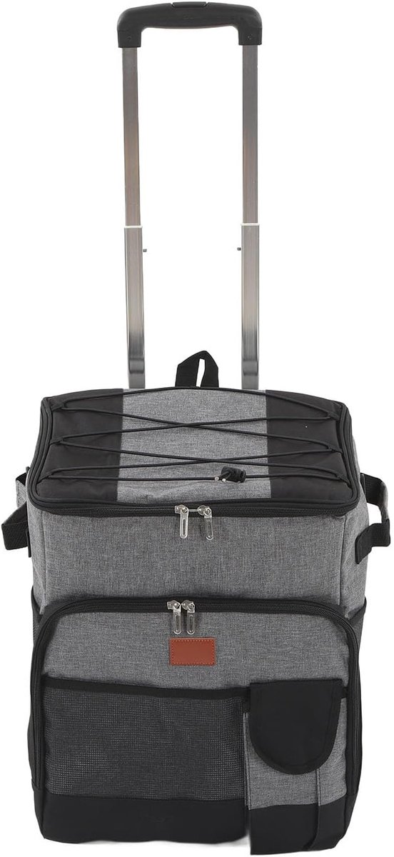 Grote Koeltas - Rollende Isolatiebox - Strandvakanties Varen - Dubbele Ritssluiting - 37.6 Liter - Zwart