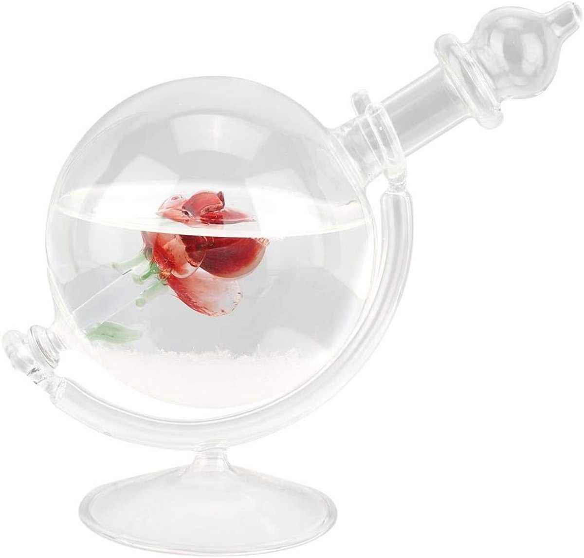 Glazen Weerstation - Kristallen Fles - Weersvoorspelling Thuis - Dynamische Kristalvorming - 18 cm Hoog - Transparant
