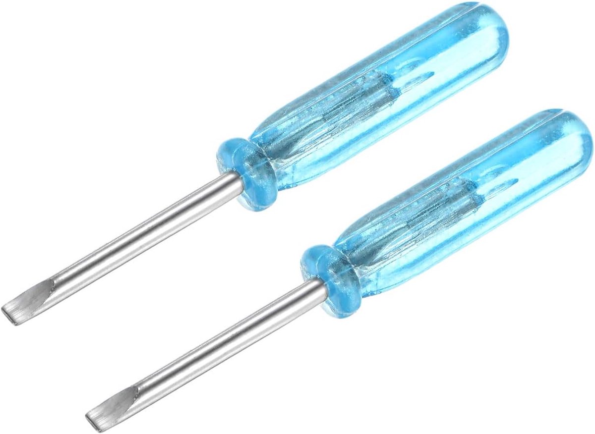 Mini Schroevendraaier - Platte Kop - Kleine Reparatie - Dicarbon Staal - 2mm 45mm - Zilverkleurig