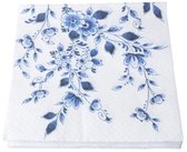 Heinen Delfts Blauw - Serviettes - Papier - Fleur - 17 x 17 cm