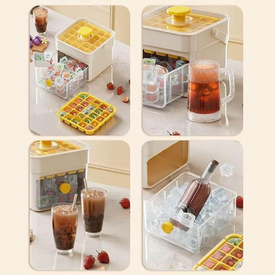 IJsblokjesmachine - IJsblokjeshouder - Cocktails Maken - Hygiënische Afsluiting - 15 x 14 x 12 cm - Transparant — afbeelding 2