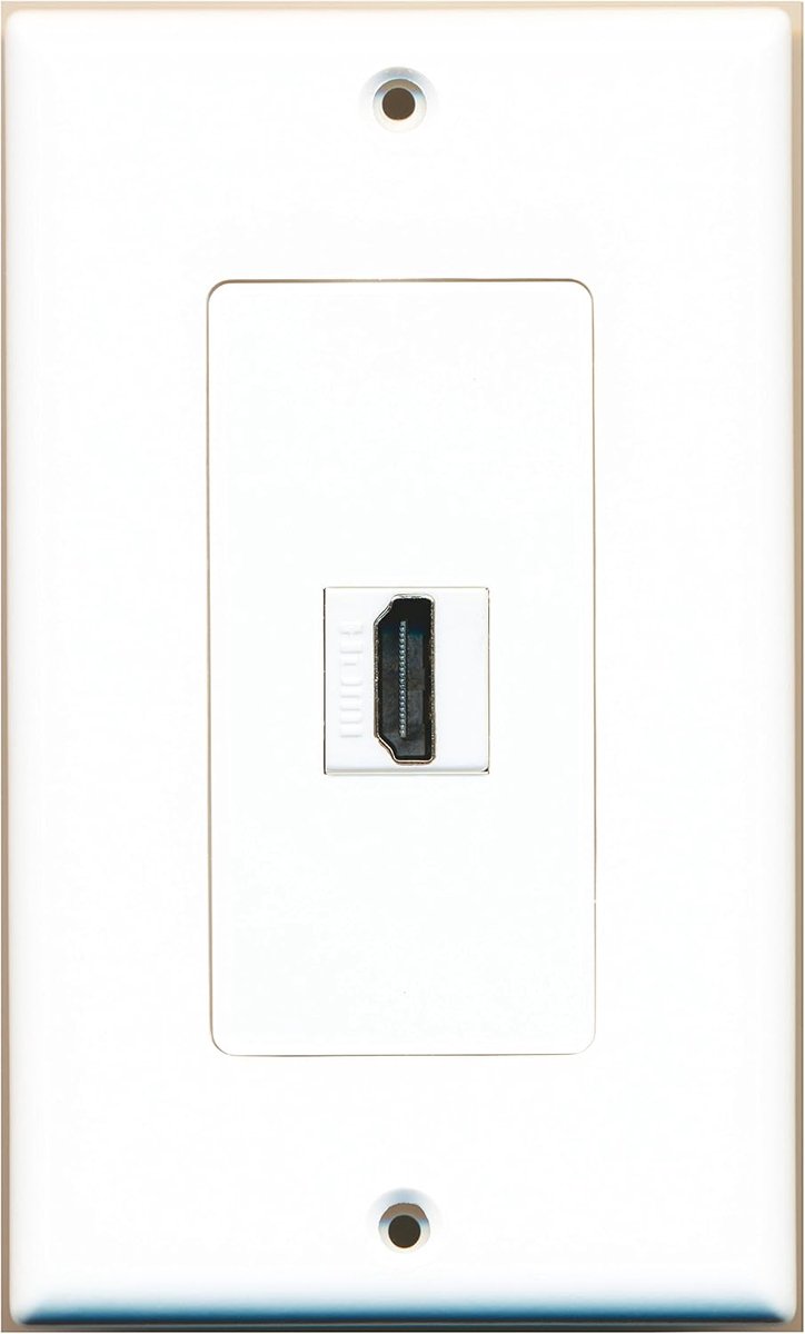 HDMI Wandplaat - Wandcontact HDMI - Verbinden van apparaten - Tooless aansluiting - 1 poort - Wit