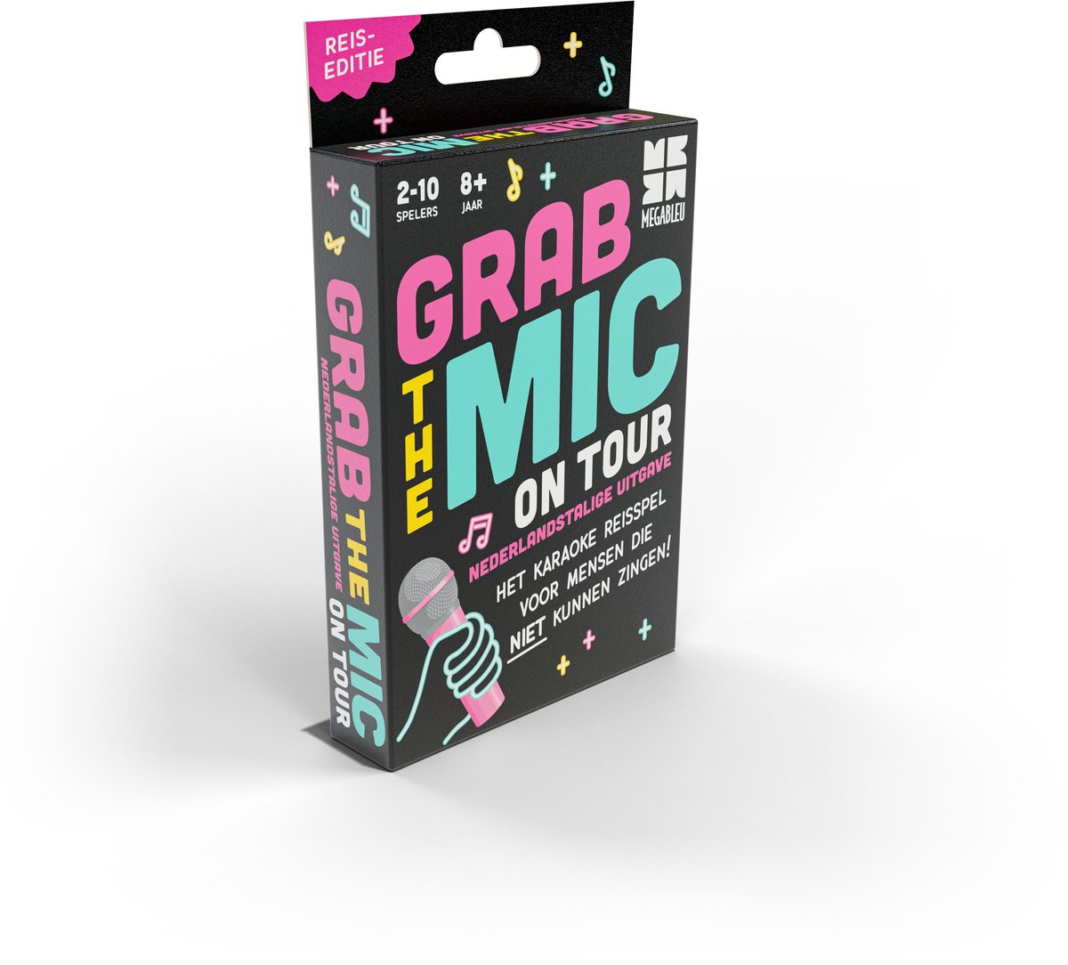 Megableu Grab The Mic On Tour - Nederlandstalige Reiseditie - Compact Muziekspel - 2-10 Spelers - Reisspel voor Familie & Vrienden